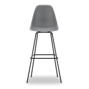 Krzesło Barowe Eames Plastic Re High Ciemnoszare - Czarna Podstawa Vitra