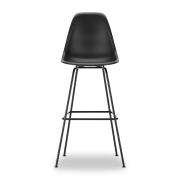 Krzesło Barowe Eames Plastic Re High Czarne - Czarna Podstawa Vitra