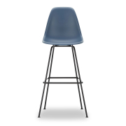 Krzesło Barowe Eames Plastic Re High Niebieskie - Czarna Podstawa Vitra