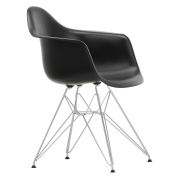 Krzesło Eames Plastic Chairs Re Dar Czarne - Chromowana Podstawa Vitra
