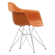 Krzesło Eames Plastic Chairs Re Dar Pomarańczowe - Chromowana Podstawa Vitra