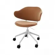 Krzesło biurowe Holly biała podstawa cognac Calligaris
