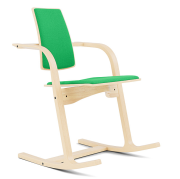 Ergonomischer Actulum-Stuhl, Grün, Natürliches Varier-Holz