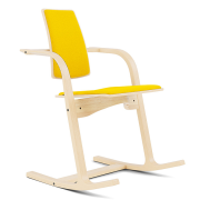 Ergonomischer Actulum-Stuhl, Gelb, Natürliches Varier-Holz