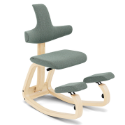 Ergonomischer Stuhl Thatsit Petrol, Natürliches Varier-Holz