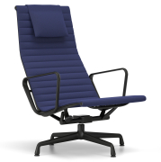Fotel Aluminium Ea 124 Tkanina Track Royal Blue-Nero - Podstawa Czarna Vitra