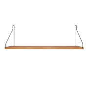 Półka Single 60 Cm Naturalny Dąb - Czarne Wsporniki Frama