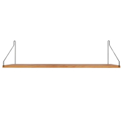 Półka Single 80 Cm Naturalny Dąb - Czarne Wsporniki Frama