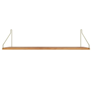 Półka Single 80 Cm Naturalny Dąb - Mosiężne Wsporniki Frama