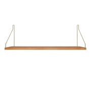 Półka Single 60 Cm Naturalny Dąb - Mosiężne Wsporniki Frama